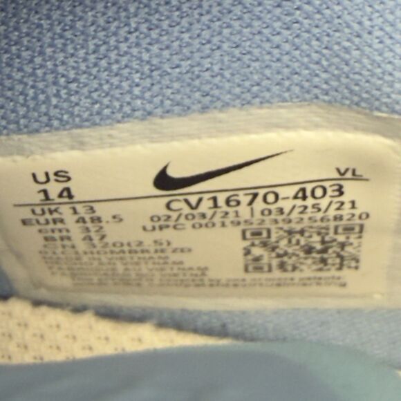USED Jordan Zoom Tenacity UNC Tar Heels University Blue Size 14 CV1670-403 RARE main image 8